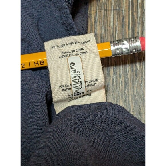 Free People Dress Womens Small Navy Blue Long Split Flowy Sleeve Relaxed Mini - Picture 4 of 7